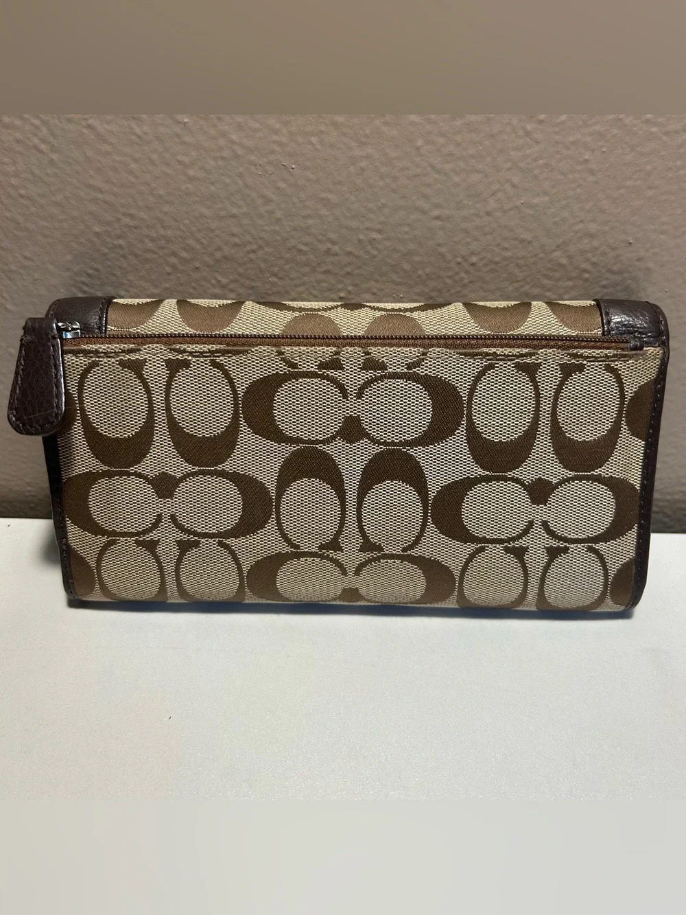Coach Vintage Khaki Signature Canvas Turnlock Wallet